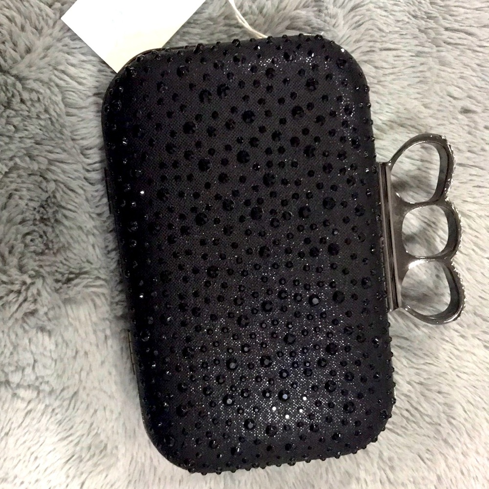 Black rhinestone clutch